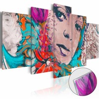 Afbeelding op acrylglas - Kleurrijke vrouw, Multi-gekleurd, 5luik Afbeelding op acrylglas - Kleurrijke vrouw, Multi-gekleurd, 5luik