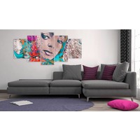 Afbeelding op acrylglas - Kleurrijke vrouw, Multi-gekleurd, 5luik Afbeelding op acrylglas - Kleurrijke vrouw, Multi-gekleurd, 5luik