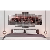 Afbeelding op acrylglas - Verloren stad II, Rood, 2 Maten, 5luik Afbeelding op acrylglas - Verloren stad II, Rood, 2 Maten, 5luik