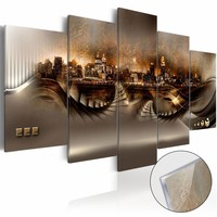Afbeelding op acrylglas - Verloren stad, Oranje, 2 Maten, 5luik Afbeelding op acrylglas - Verloren stad, Oranje, 2 Maten, 5luik