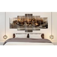 Afbeelding op acrylglas - Verloren stad, Oranje, 2 Maten, 5luik Afbeelding op acrylglas - Verloren stad, Oranje, 2 Maten, 5luik