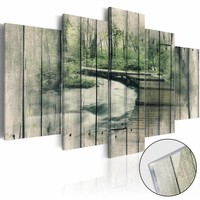 Afbeelding op acrylglas - Rivier van geheimen, Houtlook , Groen, 5luik Afbeelding op acrylglas - Rivier van geheimen, Houtlook , Groen, 5luik