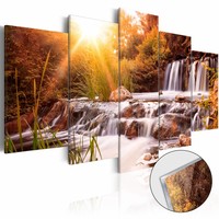 Afbeelding op acrylglas - Waterval, Oranje, 2 Maten, 5luik Afbeelding op acrylglas - Waterval, Oranje, 2 Maten, 5luik