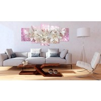 Afbeelding op acrylglas - Roze buiging, Roze/Wit, 2 Maten, 5luik Afbeelding op acrylglas - Roze buiging, Roze/Wit, 2 Maten, 5luik