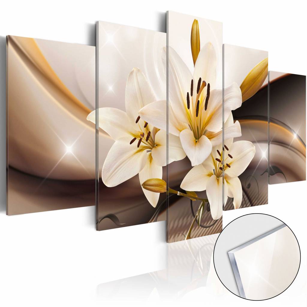 Afbeelding op acrylglas - Lelie, Bruin/Geel, 5luik Afbeelding op acrylglas - Lelie, Bruin/Geel, 5luik