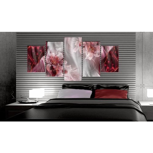 Afbeelding op acrylglas - Orchidee in het rood,  , 5luik