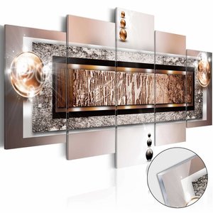 Afbeelding op acrylglas - Kaneel Rock, Bruin,   5luik