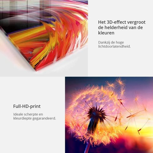 Afbeelding op acrylglas - Abstract rood,  5luik