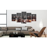 Afbeelding op acrylglas - Prachtige Skyline, Grijs, 2 Maten, 5luik Afbeelding op acrylglas - Prachtige Skyline, Grijs, 2 Maten, 5luik