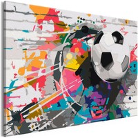 Doe-het-zelf op canvas schilderen - Voetbal met kleuren 60x40cm Doe-het-zelf op canvas schilderen - Voetbal met kleuren 60x40cm
