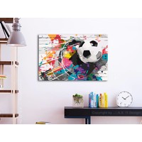 Doe-het-zelf op canvas schilderen - Voetbal met kleuren 60x40cm Doe-het-zelf op canvas schilderen - Voetbal met kleuren 60x40cm
