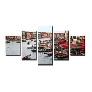Schilderij - Gondels, 160X80cm, 5luik
