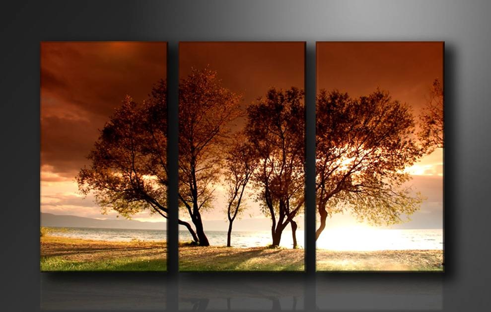 Schilderij - Herfst, Bruin, 160X90cm, 3luik afbeelding