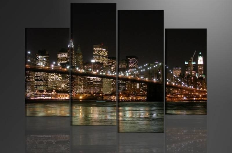 Schilderij - New York, 130X80cm, 4 luik afbeelding