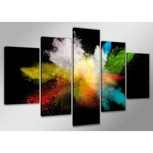 Schilderij - Abstract Colors, multi-gekleurd, 200X100cm, 5luik Schilderij - Abstract Colors, multi-gekleurd, 200X100cm, 5luik
