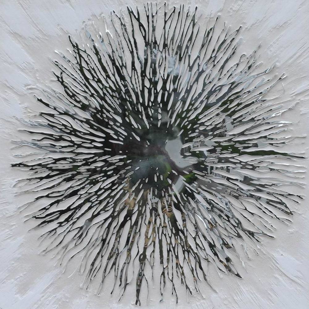 Schilderij -Handgeschilderd - Paardenbloem - 100x100cm afbeelding
