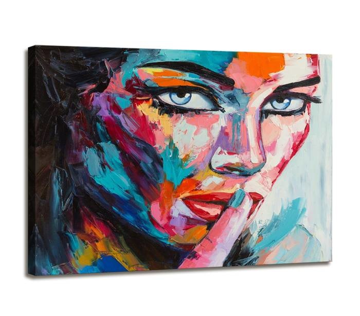 Schilderij - Vrouw, Multi-gekleurd, 80X60cm, 1luik afbeelding