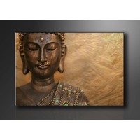 Schilderij - Boeddha, Bruin, 80X60cm, 1luik