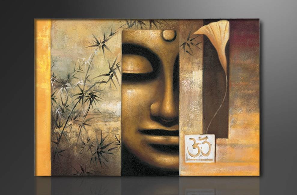 Schilderij - Buddha, Bruin, 80X60cm, 1luik afbeelding