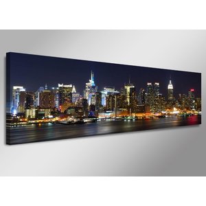 Schilderij - New York Stad, multi-gekleurd, 120X40cm, 1luik