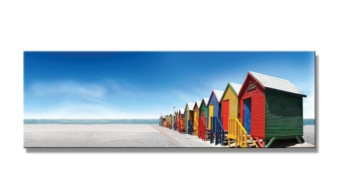Schilderij - Strandhuisje, multi-gekleurd, 120X40cm, 1luik afbeelding