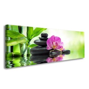 Schilderij - Spa Orchidee, Groen/Roze, 120X40cm, 1luik