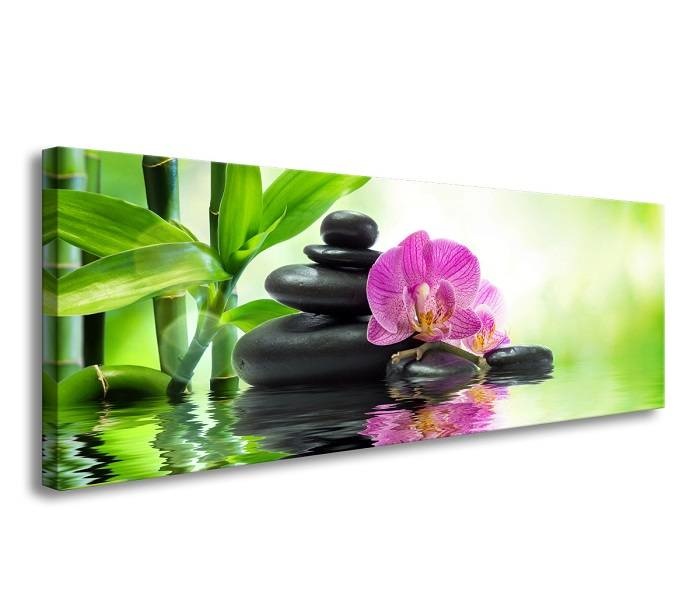 Schilderij - Spa Orchidee, Groen/Roze, 120X40cm, 1luik afbeelding