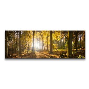 Schilderij - Bos, Bruin/Geel, 120X40cm, 1luik