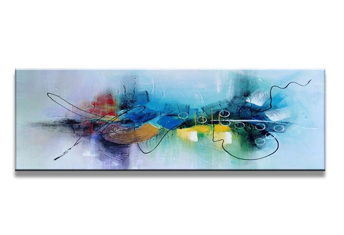 Schilderij - Abstract Gekleurd, 120X40cm, 1luik afbeelding