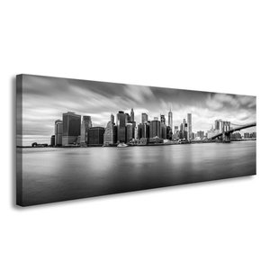 Schilderij - New York Zwart-Wit, 120X40cm, 1luik