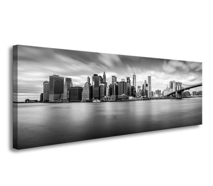 Schilderij - New York Zwart-Wit, 120X40cm, 1luik afbeelding
