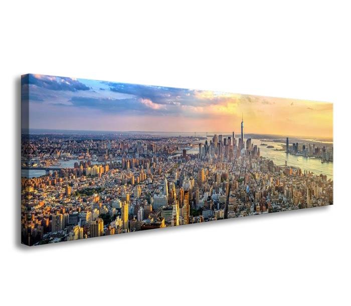 Schilderij - New York Sky View, Multi-gekleurd, 120X40cm, 1luik afbeelding