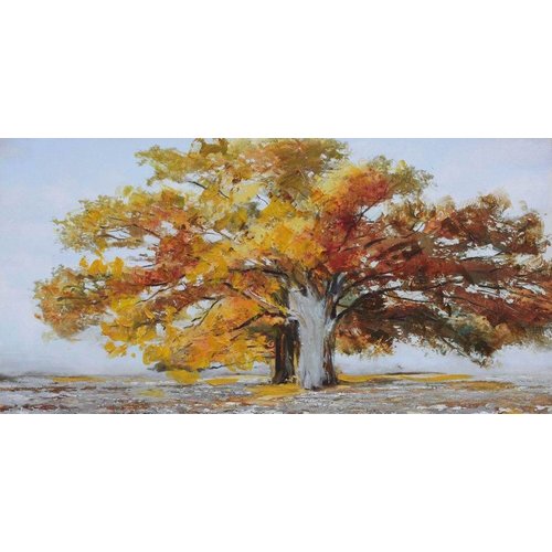 Schilderij - Handgeschilderd - Eenzame boom 2, 150x60cm
