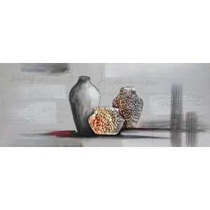 Schilderij - Handgeschilderd - Vazen 150x60cm
