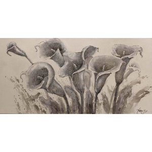 Schilderij - Handgeschilderd - Callalelie Schets 150x60cm