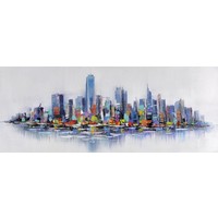 Schilderij - Handgeschilderd - Skyline 7, 150x60cm Schilderij - Handgeschilderd - Skyline 7, 150x60cm