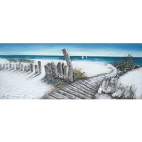 Schilderij - Handgeschilderd - Strand pad 2, 150x60cm Schilderij - Handgeschilderd - Strand pad 2, 150x60cm