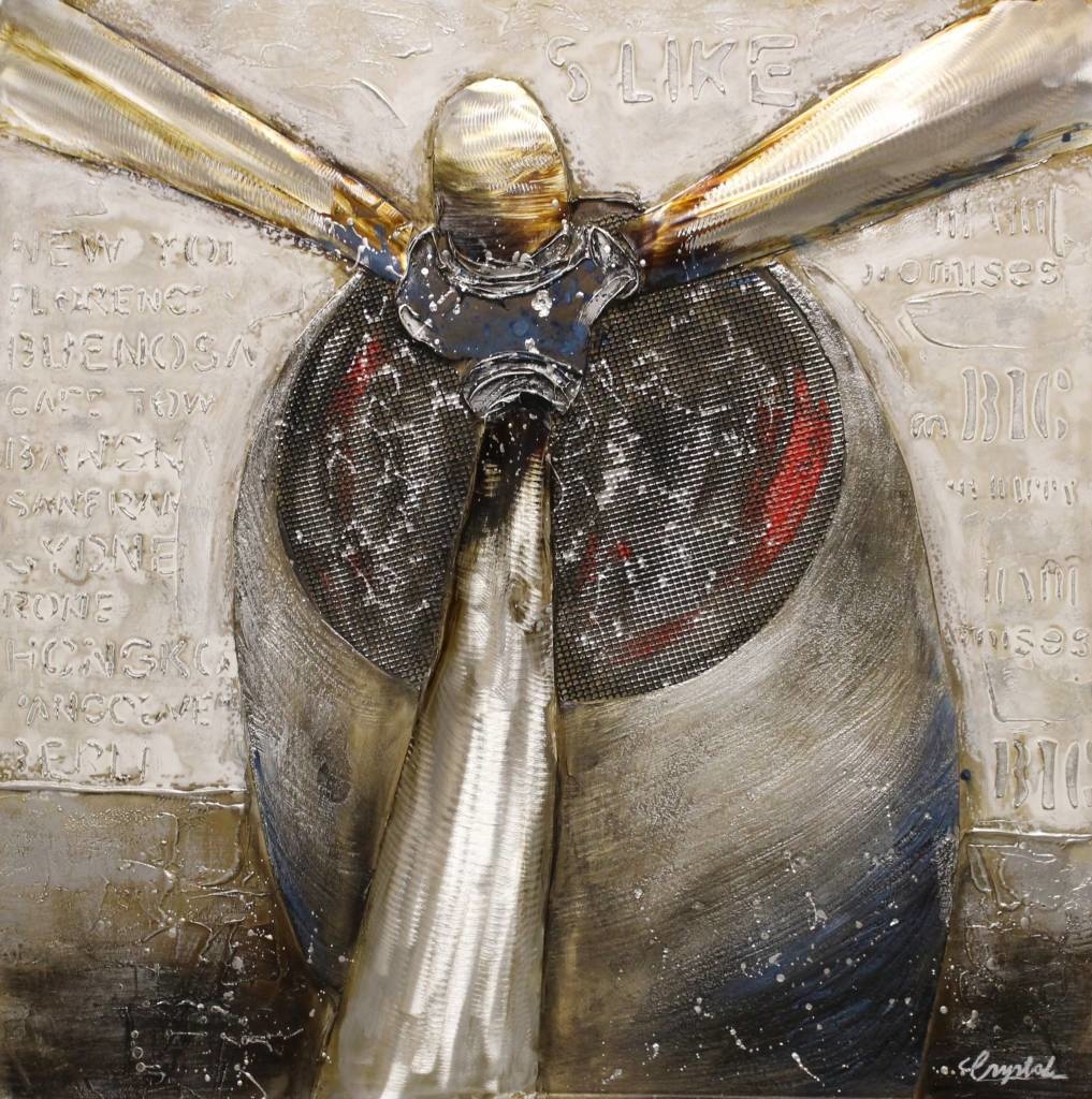 Schilderij - Handgeschilderd - Propellor 100x100cm afbeelding