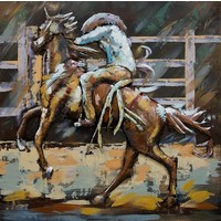 Schilderij - metaalschilderij -Rodeo II , 100x100cm Schilderij - metaalschilderij -Rodeo II , 100x100cm