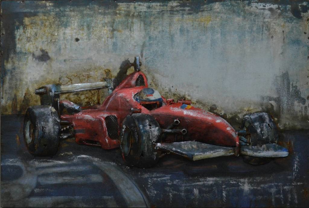 Schilderij - Metaalschilderij - Formule 1, 60x40cm afbeelding