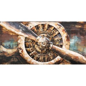 Schilderij - Metaalschilderij - Propellor, 140x70cm