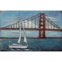 Schilderij - Metaalschilderij - Golden Gate Bridge, 120x80cm Schilderij - Metaalschilderij - Golden Gate Bridge, 120x80cm