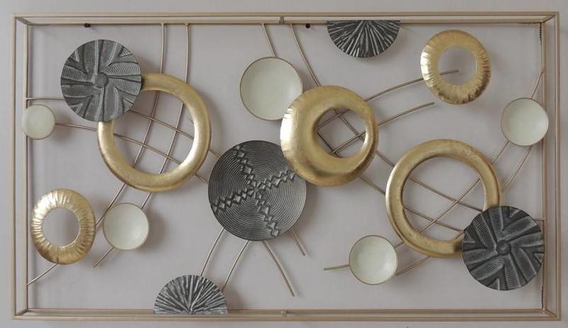 Frame 3D art - Gouden Abstractie 50X90cm afbeelding
