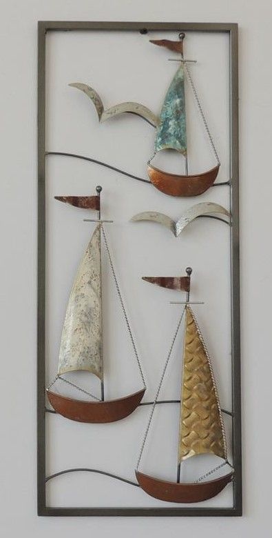 Frame 3D art - Zeilboot 25X60cm afbeelding