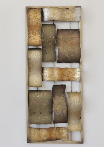 Frame 3D Art - Gouden Abstractie 25X60cm afbeelding