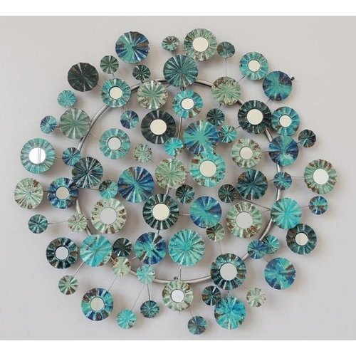 Frame 3D art - Blauwe Bloemen 72X69cm