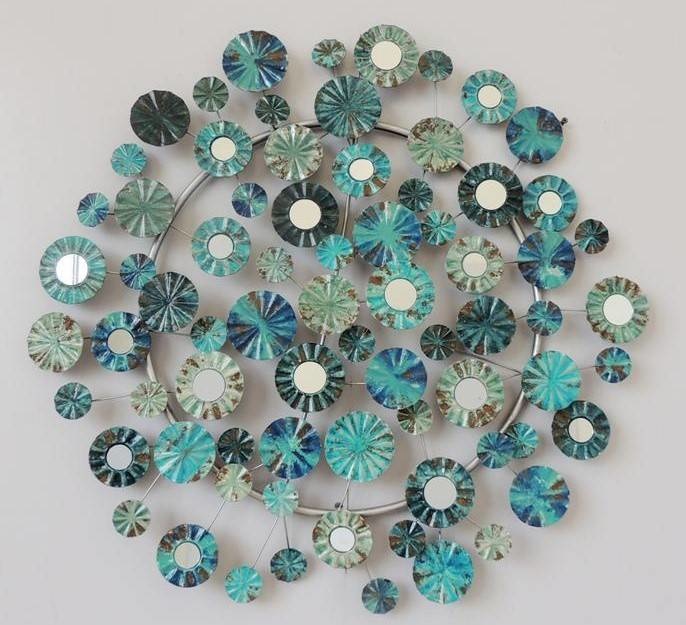 Frame 3D art - Blauwe Bloemen 72X69cm afbeelding