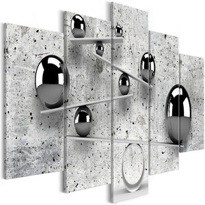 Schilderij - Beton en Ballen, 5luik Schilderij - Beton en Ballen, 5luik