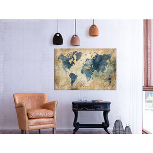 Schilderij - Retro map, wereldkaart