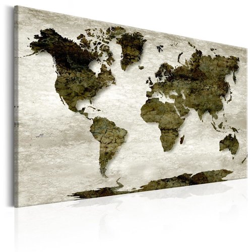 oppervlakte Markeer erwt Schilderij - Wereldkaart , Groene Planeet - Karo-art VOF